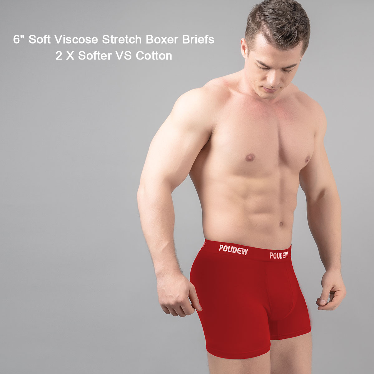 POUDEW Men's Underwear, Athletic Performance Mesh Boxer Briefs for