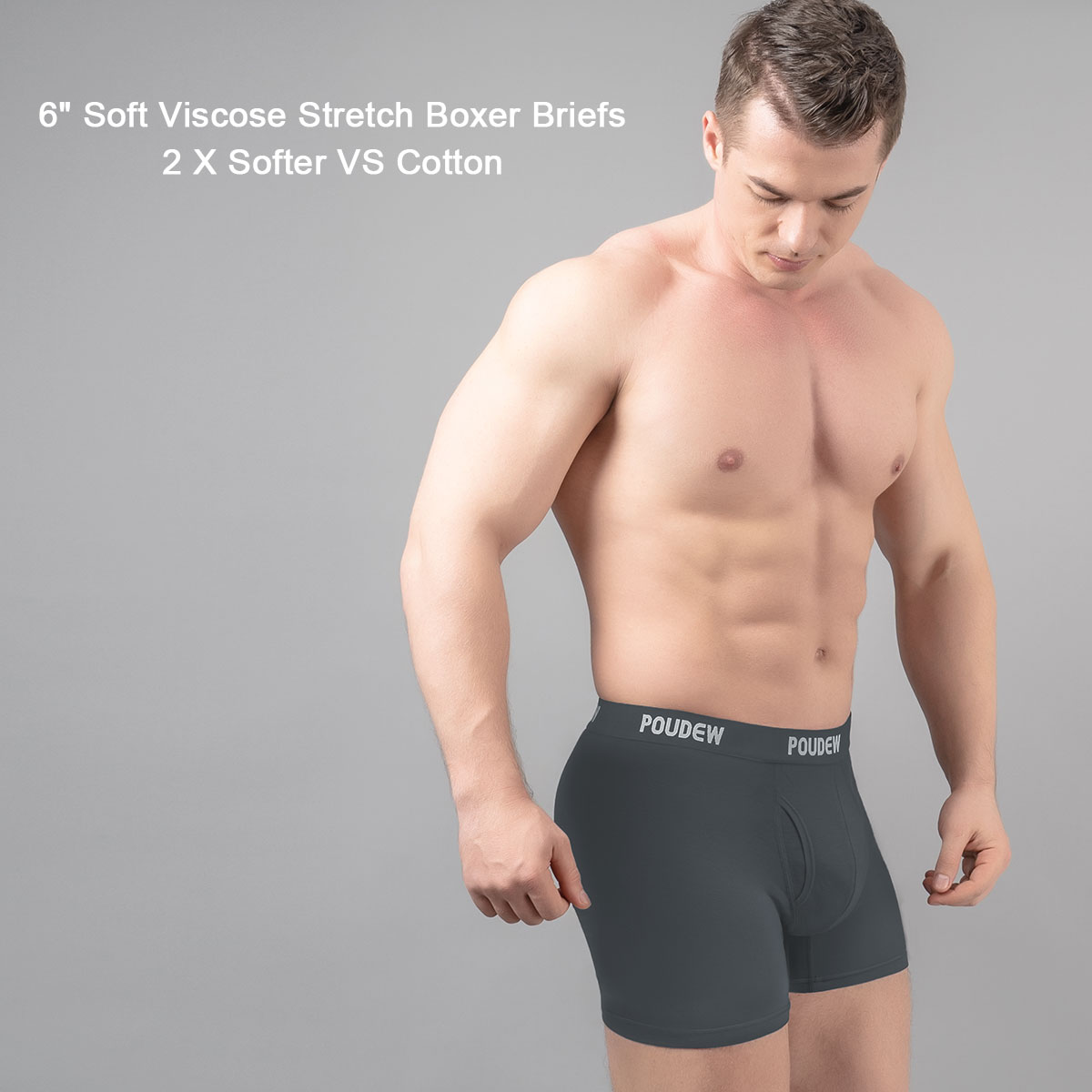 Men's Underwear Luxe Micro Modal Boxer Briefs Open Fly 3 Pack