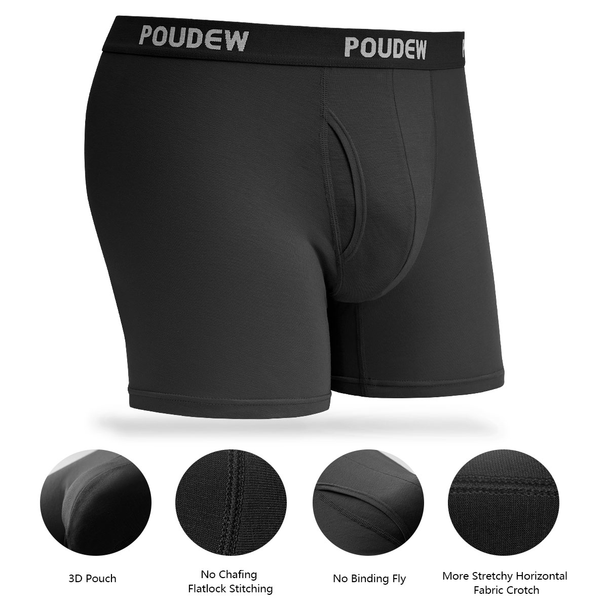 PUMIEY Mens Underwear Boxer Briefs Cotton No Ride Up Fly Front with Pouch  Underwear (6pack) Medium,Blcak,Dark Grey,Dark Blue : : Fashion
